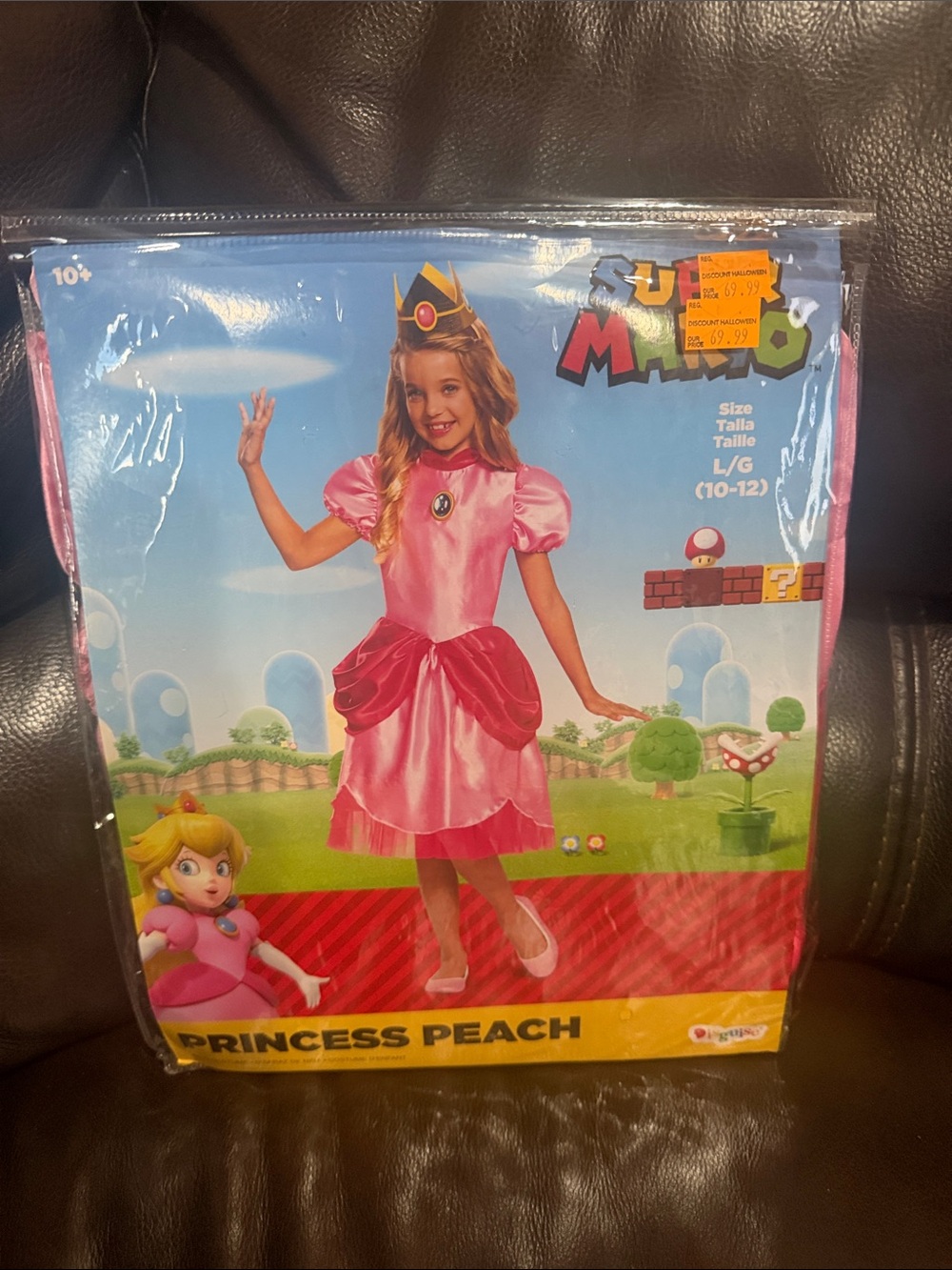 Princess Peach Kids Costume - NWT 10-12Y